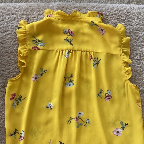 LOFT Yellow Floral Sleeveless Blouse - Picture 7 of 8